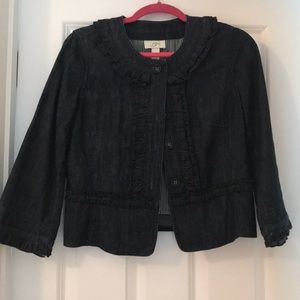 LOFT Ruffle Jean Jacket